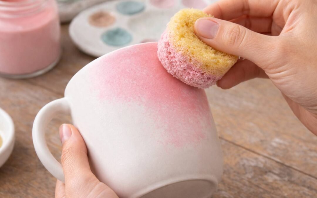 Técnica para pintar cerámica fácil con esponja